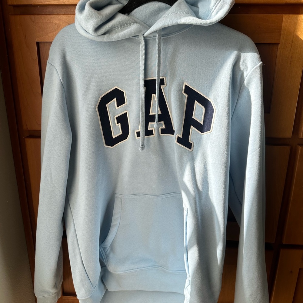 GAP Men's Light Blue Hoodie Sweater